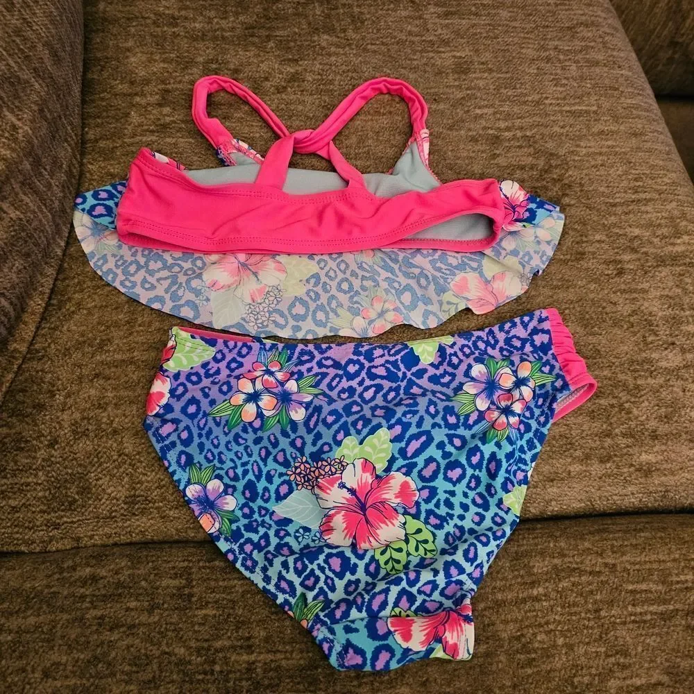 SO Blue and Multicolor Bikini Set